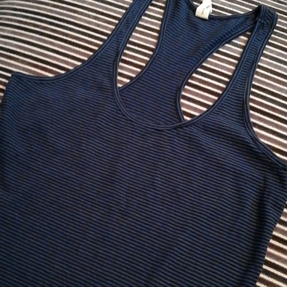 Blue/black stripe tank